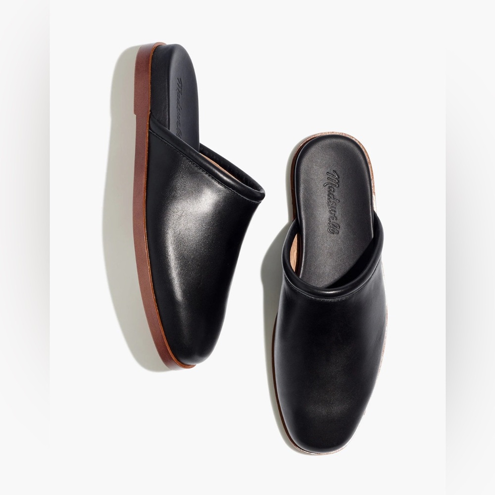 Madewell Black Leather Mules